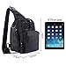 AmazingValueDeal Military Tactical Sling Bag Pack Shoulder Rover Backpack EDC Molle Assault Range Bags Everyday Carry Bag Outdoor Sport Chest Bag with 2 Extra D-Ring Black