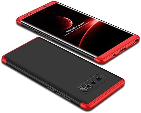 I VIKKLY Galaxy A50 Case with Tempered Glass Screen Protector, Dual Layer Shockproof Case with 360 Degree Rotating Ring Kickstand Fit Magnetic Car Mount for Samsung Galaxy A50 Phone (Red)