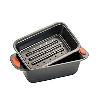 Rachael Ray Oven Lovin' Non-Stick 2-Piece Meatloaf Pan Set, Orange