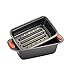 Rachael Ray Yum-o! Nonstick Bakeware 2-Piece Meatloaf Pan with Insert, Gray with Orange Handles