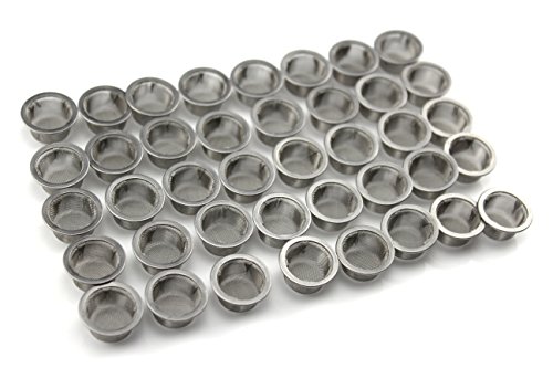 DeYue Crystal Pipe Screens, 40pcs 0.5Inch Diameter Premium Stainless Steel Mental Screen Filters for Crystal Pipe Use (40)