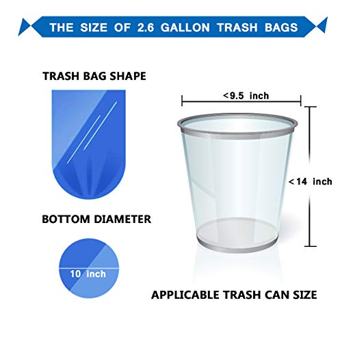 2.6 gallon trash can liners,Small Grey Garbage Bags 200,Extra Strong 1 2 3 Gal Trash Bag,Fit 4.5-6 liters trash Bin Liners for Home Office Kitchen(Grey)