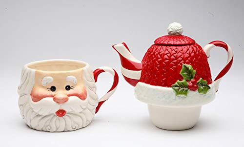 Christmas Santa Tea Kettle w/Cup - Image 4