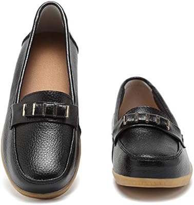 black leather flats womens