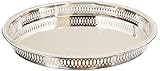 Elegance Silver 8924 Round Silver Plated Gallery Tray, 12-3/4"