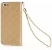 6S Case,Candywe iphone 6S Leather,iPhone 6S Wallet case,Elegant Design Wallet Leather Case Cover for iPhone 6S With Strap Gold