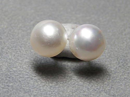 9mm White Mabe Pearls and sterling silver post earrings