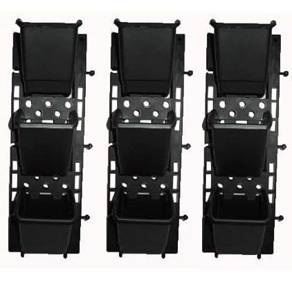CAPPL Vertical Garden Panel 3 Frames and 9 Pots, Black
