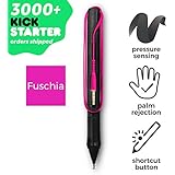 SonarPen - Pressure Sensitive Smart Stylus Pen with Palm Rejection and Shortcut Button. Battery-Less. Compatible with Apple iPad/Pro/Mini/iPhone 4s - X/Plus/Max/Android (Fuchsia)