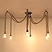 GuLighting 6 Heads American Country Retro Industrial Hemp Rope Chandelier Living Room Restaurant pendant lights light Fixture Not Included Bulb