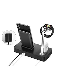 TGHUANG Qi   Cargador inalámbrico para Apple PhoneXs Max XR   XS   8   Plus Apple Watch Series 3 2 1 y Apple AirPods (incluye adaptador de corriente alterna)