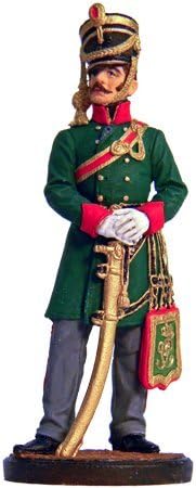 Officer of the hussars Regiment Tin Toy Soldiers Metal Sculpture Miniature Figure Collection 54mm (scale 1/32) (Nap-34-color)