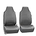 FH Group Royal PU Breathable Leather High Back Bucket Font Set Car Seat Covers, Airbag Compatible - Universal Fit for Cars Trucks and SUVs (Gray)