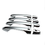 KUST ls3967w Chrome Door Handle Covers, Side Door Handle Hardware fit for Honda 2015 2016 CRV Handle Bomb Trim,Pack of 4 Pieces of Exterior Door Handle Protector for 3 Keys Holes