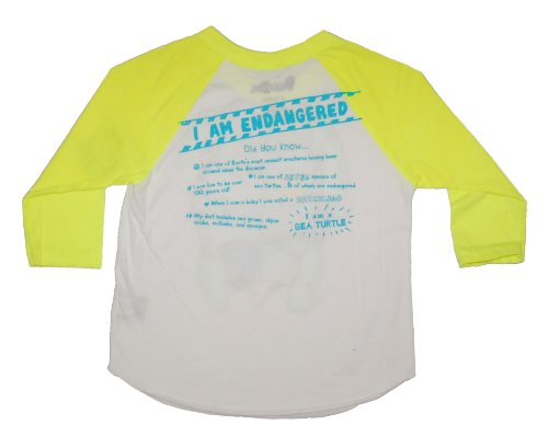 Peek A Zoo Toddler Become an Animal 3/4 Sleeve Raglan - Turtle Yellow - 2T