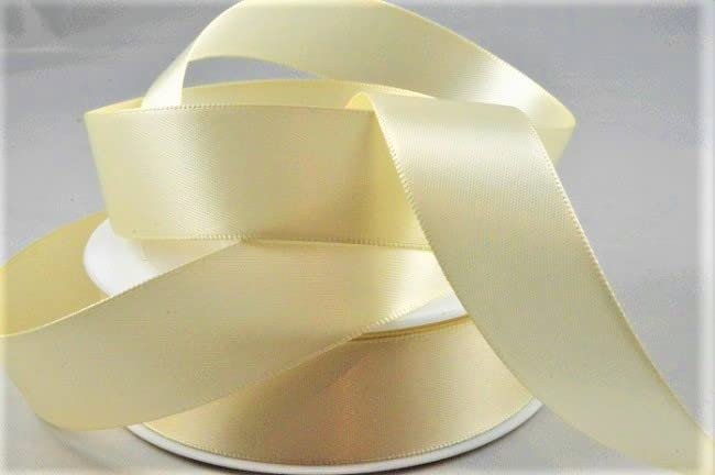 Oakwood Archer Double Faced Satin Ribbon, Cream, 15mm x 25m