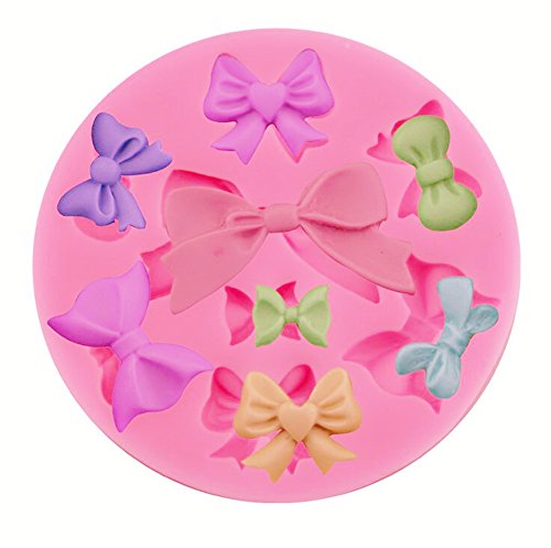 Efivs Arts EA89 8 Mini Bows Silicone Mould Fondant Sugar Bow Craft Molds for Valentine's Day gifts,DIY Cake Decorating 3.5"