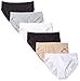 Amazon Essentials Women's Cotton High Leg Brief Underwear (Available in Plus Size), Breathable, Pack of 6, Black/Camel/Grey Heather/White, Medium