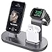 OLEBR 3 in 1 Charging Stand Compatible with Apple Watch 45mm/44mm and 41mm/40mm Series 7/SE/6/5 /4/3 /2/1, AirPods Pro and Phone Series 13/12/11/X/8/7/6S/5（Original Cable Required） Space Gray