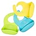 Waterproof Silicone Bibs Rubber Baby bibs for Toddler Wipe Off Roll Up Boys Girls Unisex