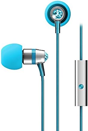 Crystal By Mee Audio In-Ear Headphones With Microphone Made With Swarovski Crystals, Turquoise