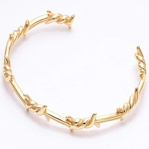 Men's Open Bracelet Twisted Barbed Wire Bracelet Titanium Steel Geometric Bracelet Jewelry