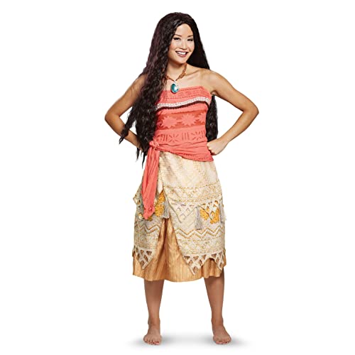 DISGUISE 14238N Moana Deluxe Adult Costume Sized, Pink, S