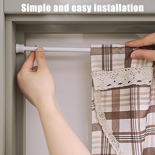 Minnhua 6 x 30-50 cm Pressure Curtain Rods, Extendable without Drilling Adjustable Curtain Rod for Windows, Living Room, Shop, Wardrobe