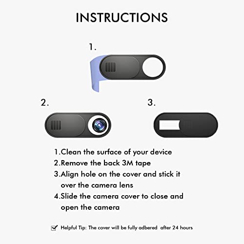 ISEMESI Laptop Mac Camera Cover Slide Cute, [10 Pack] UltraThin cam