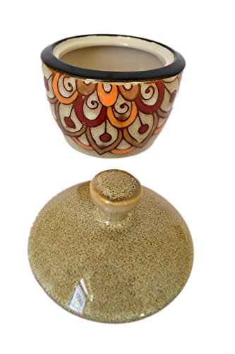 Large Peacock Feather Tail Colorful Ceramic Covered Sugar Bowl and Creamer Set