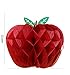 HEARTFEEL Pack of 5 Honeycomb Apple Tissue Honeycomb Hanging Apples Decorations Back to School Theme Fruit Decoration Garden Room Decoration Party Favors (Apple)