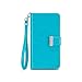 iPhone 7 Plus Case - IZENGATE [Classic Series] Wallet Cover PU Leather Flip Folio with Stand (Turquoise Blue)