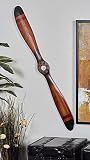 Deco 79 Traditional Wooden Airplane Propeller Decor, 5" H x 48" L, Polished Brown Finish