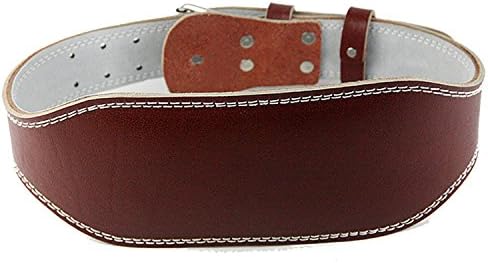 HMLifestyle-Double Layer Leather Weightlifting Blet Bodybuilding Squat Waist Protection Belt Back Gym Strap Training Back Support (Brown, L)