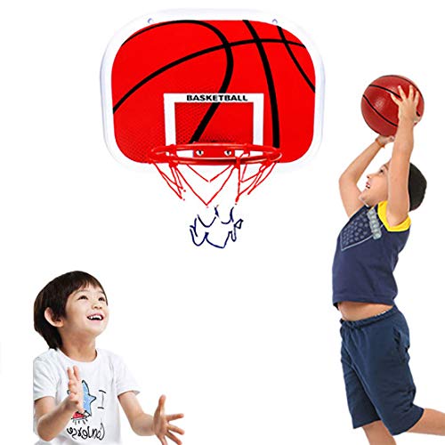 WISHTIME Basketball Hoop for Kids (15"x11.5") Over The Door Mini Basketball Backboard Goal Indoor Toys Set for Toddlers Youth Boys Girls Office Wall Sport Toys with Ball Pump Family Game Party Favor