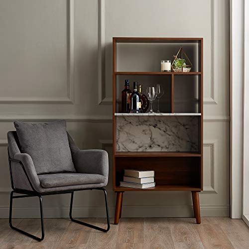 CHADIOR Versanora Kingston Bookshelf Bookcase Storage with Faux Marble