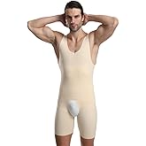 BaronHong Mens Sleeveless Full Body Shaper Underwear Slimming Compression Bodysuit Shapewear Tummy Chest Control