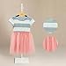 Meihuida Little Girls Short Sleeve Striped Clothing Chiffon Skirt Cotton Dress (2T(for 2-3 Years))