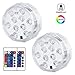 KINGWILL LED Submersible Lights, 16 Colors Changing Underwater Lights, Battery Powered Pond Lights with IR Remote Controller, Waterproof Light for Hot Tub, Fountain, Pond, Fish Tank, Aquarium, 2 Packs