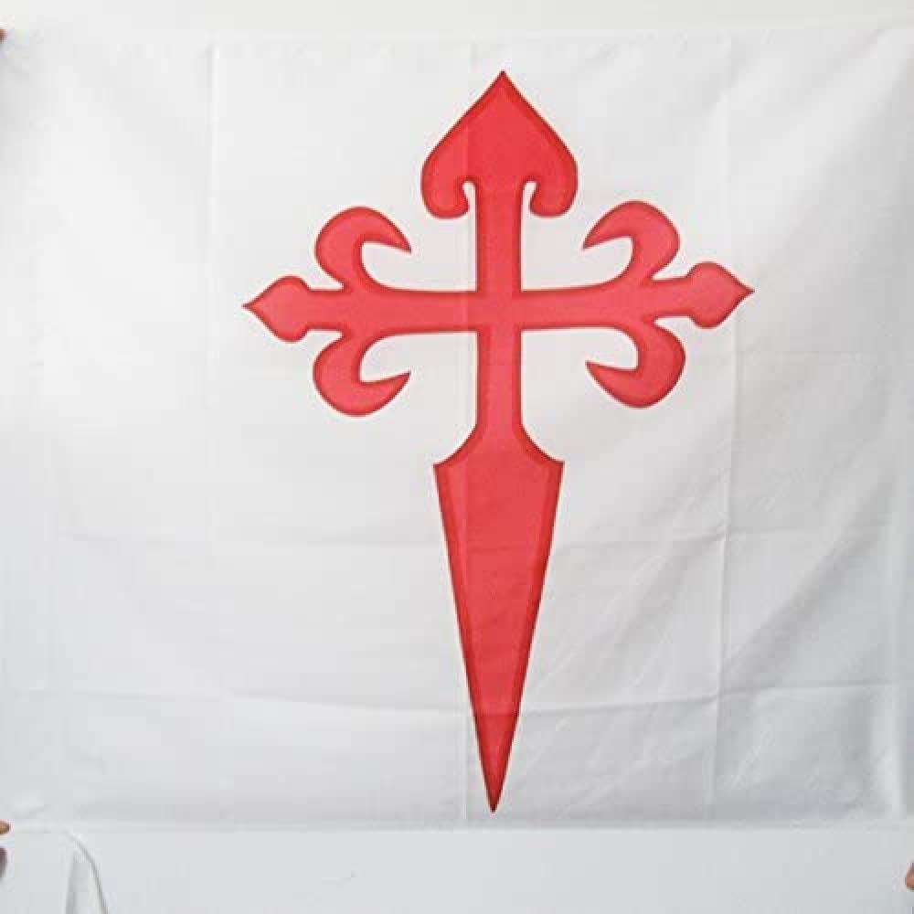 AZ FLAG - Order of Santiago Flag - 3x3 Ft - 100% Polyester Cross of Saint James Banner with Sleeve - Fade Resistant - Vivid Colors - 3' x 3' Feet - 90x90 Cm