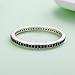 WOSTU 2MM Thin Band Eternity Rings 925 Sterling Silver Black Cubic Zirconia Egagement Rings Stackable