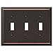 Oil Rubbed Bronze - Traditional Design Triple Toggle Switch Wall Plate
