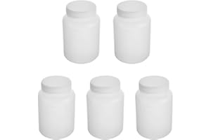 Bettomshin 5Pcs 500ml PE Plastic(Food Grade) Bottles, Wide Mouth Lab Reagent Bottle, Liquid/Solid Sample Seal Sample Storage Container with Graduated Scale