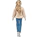 E-TING Handmade Clothes Party Dress and Beautiful Coat Jacket Wedding Dresses for Girl Dolls (Beige)