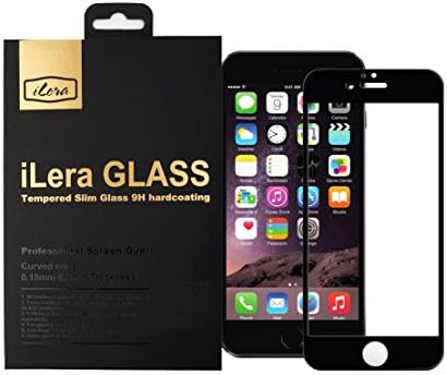 3D Tempered Glass iPhone 7 Screen Protector, Full Cover 100% Glass ILera Black 2 in 1 Set, Tempered Glass with Anti Glare Back Film, Japanese Quality ASAHI Glass with Black Gift Box …