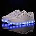 CIOR Led Light Up Shoes 11 Colors Flashing Rechargeable Sports Dancing Sneakers for Mens Womens Boys Girls, 101A, 9.5 B(M) US Women / 6.5 D(M) US Men (D.white)