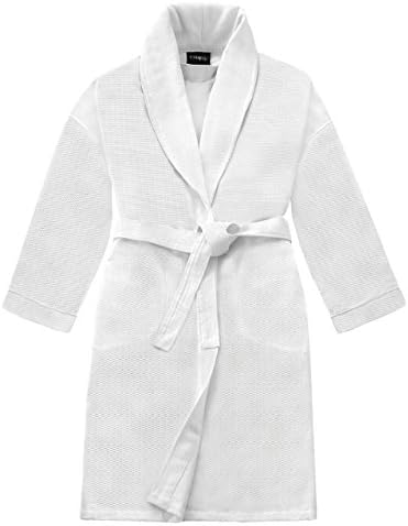 Welspun Carefree Comforts Unisex Grand Hyatt Hotel Bath Robe, One Size, White