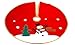 Decorative Felt Christmas Tree Skirts - Unique Lightweight Christmas Tree Skirt - 36 Inch Polyester Felt Skirt - Soft to Touch Christmas Tree Stand Cover - Red Christmas Tree Skirt with Snowman