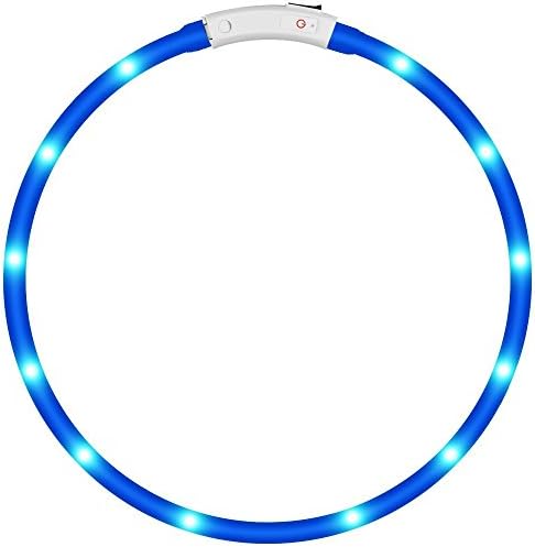 KEKU LED Dog Collar, Glowing pet Dog Collar for Night Safety, Fashion Light up Tube Flashing Tube Collar for Small Medium Large Dogs¡­