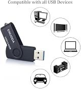 ENUODA 64GB USB 3.0 Flash Drive Swivel Pen Drive Black Red Fast Storage view 4
